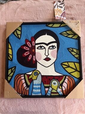 NWT Frida Kahlo Portrait Wall Art by BP Home Artist Lauren Falco 16.75” x 16.75”